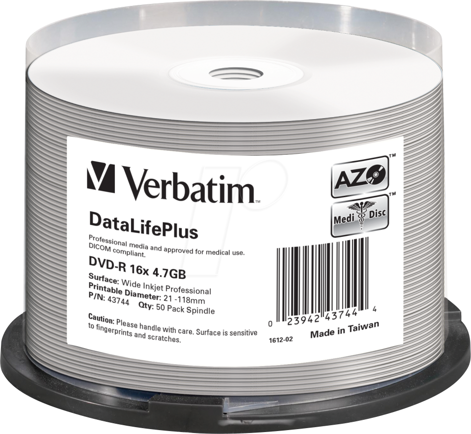 DVD-R Verbatim / 4,7GB / 16x / Wide Printable / 43744_0