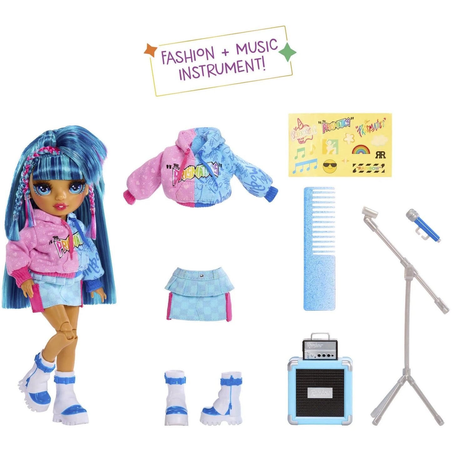 Boneca MGA Rainbow High Jr High Rock Band Skyler 23cm 4+