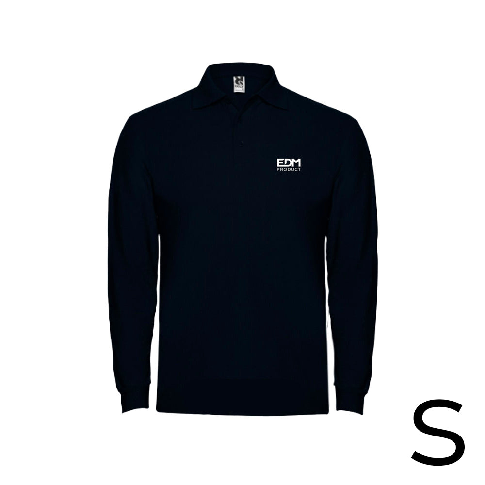 *merchandising* polo manga comprida tamanho-s 65% poliéster 35%algodão edm_0