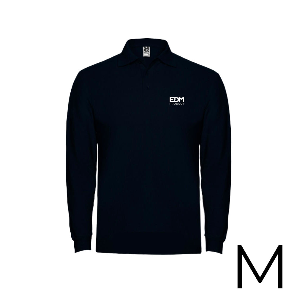 *merchandising* polo manga comprida tamanho-m 65% poliéster 35% algodão edm_0