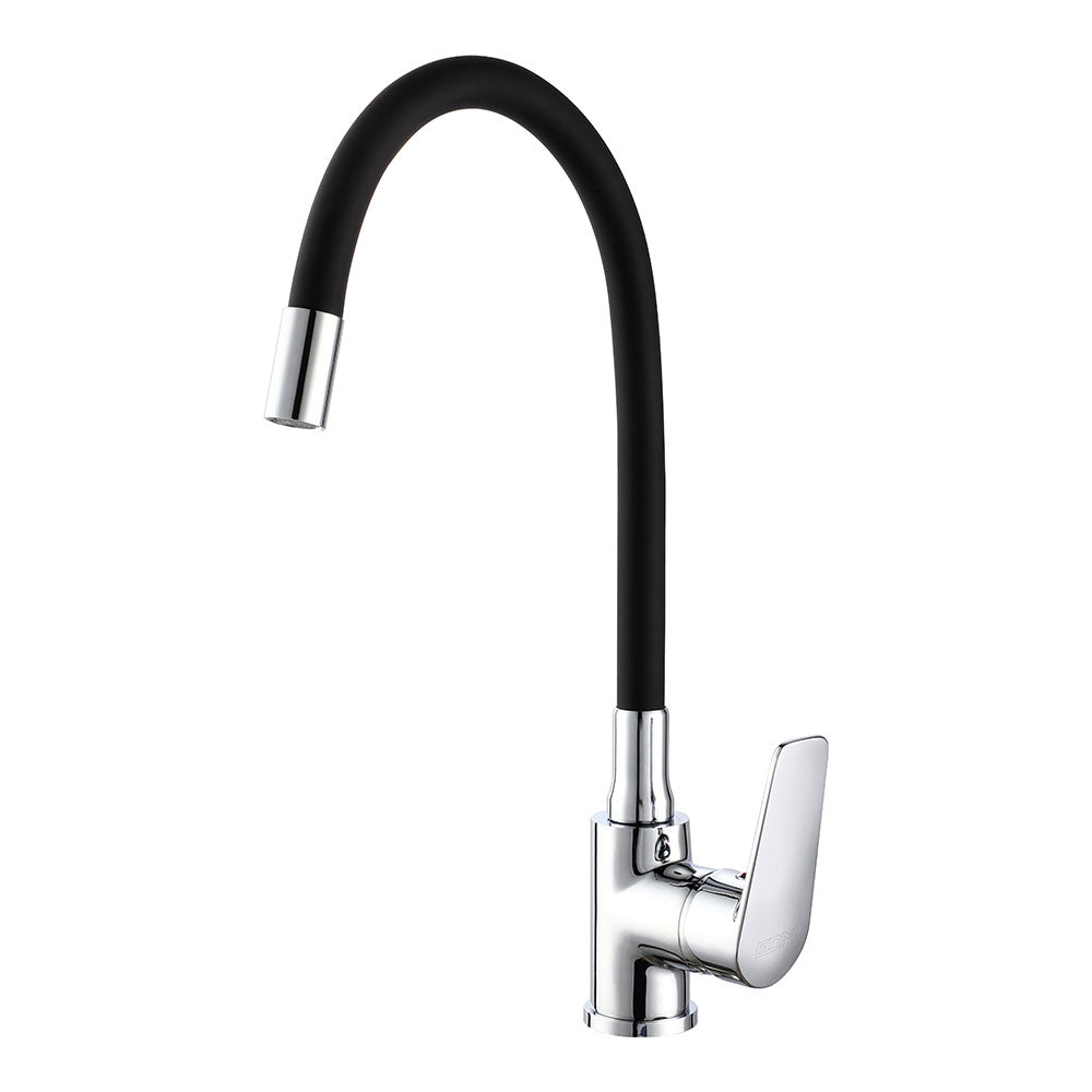 Torneira de cozinha monocomando baiona com bica flexÃvel preta_0