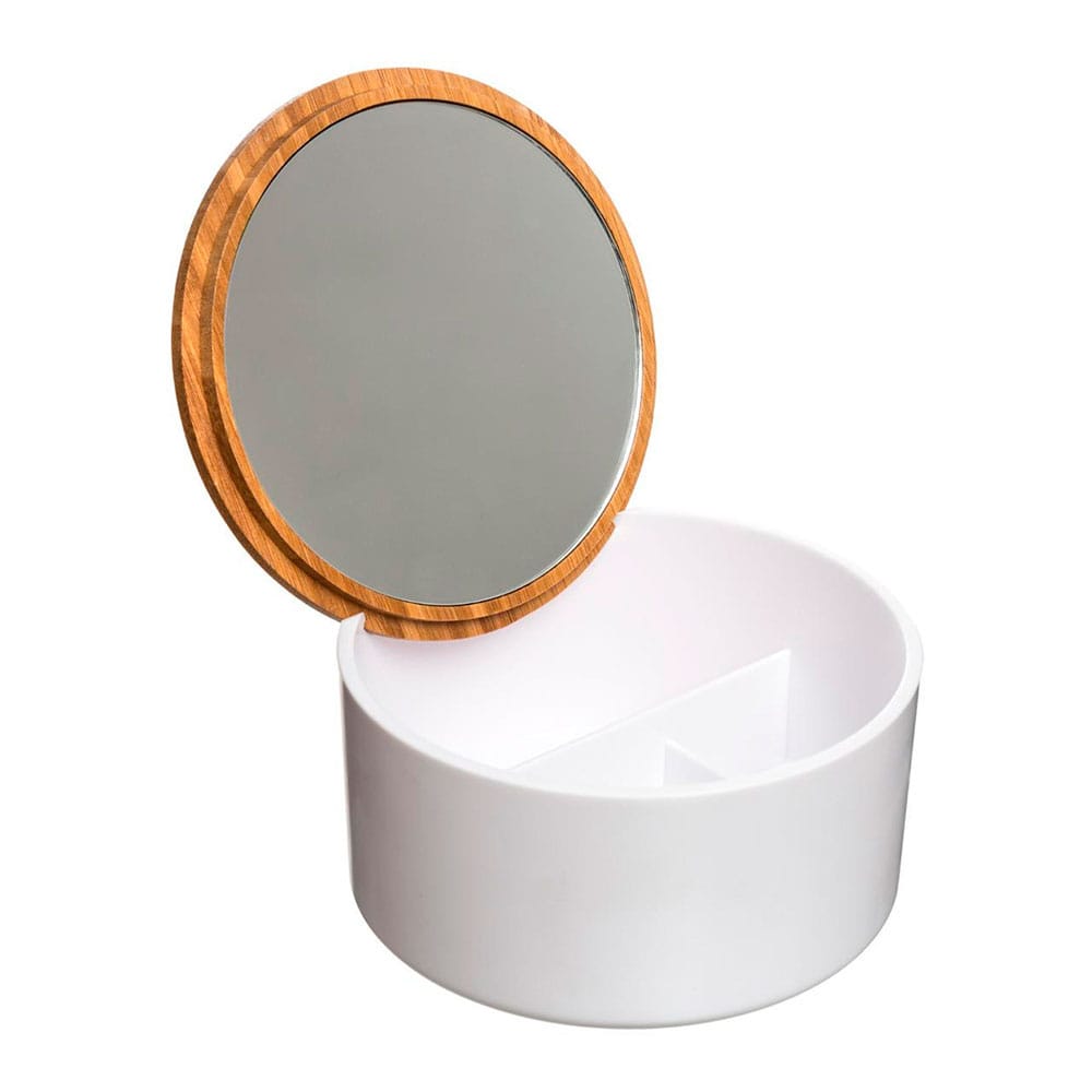 Caixa de armazenagem com espelho casa de banho bambu-branco coleçao "natureo"_0
