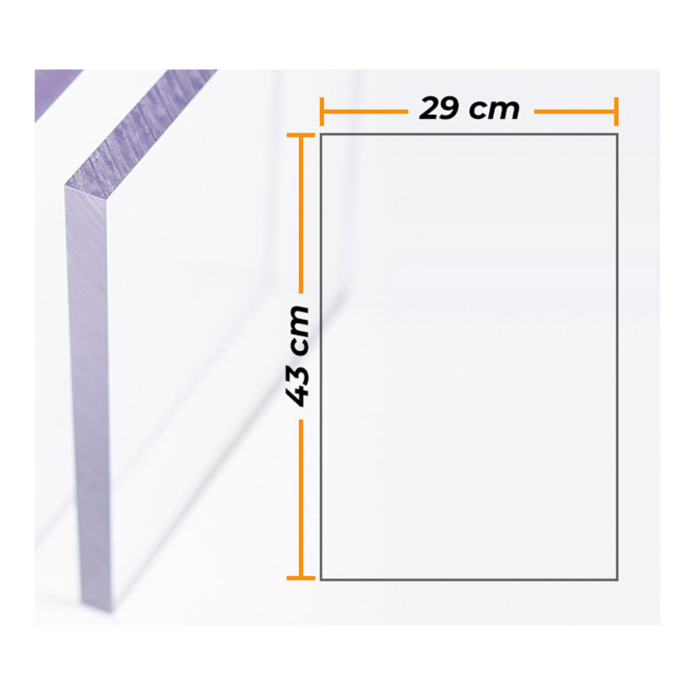 Placa de policarbonato transparente 4mm - 29x43cm._0