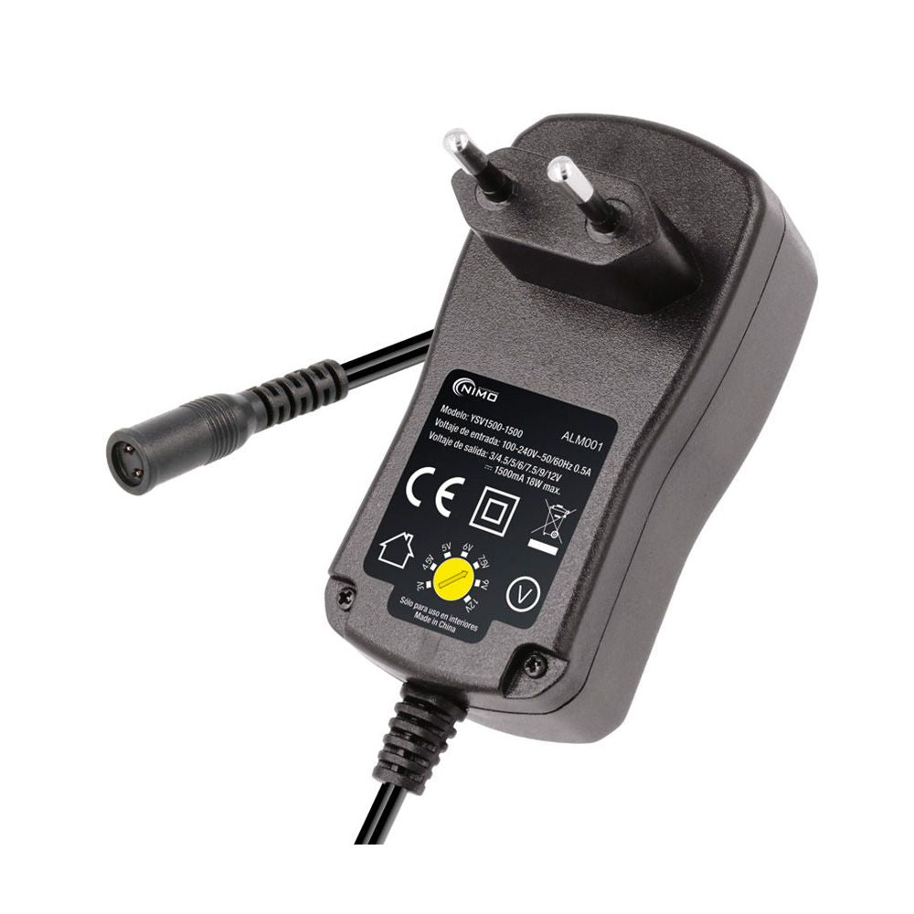 Fonte de alimentação eletrónica 12v 1500 mah 7,2w com seletor ajustável de 3v a 12v_0