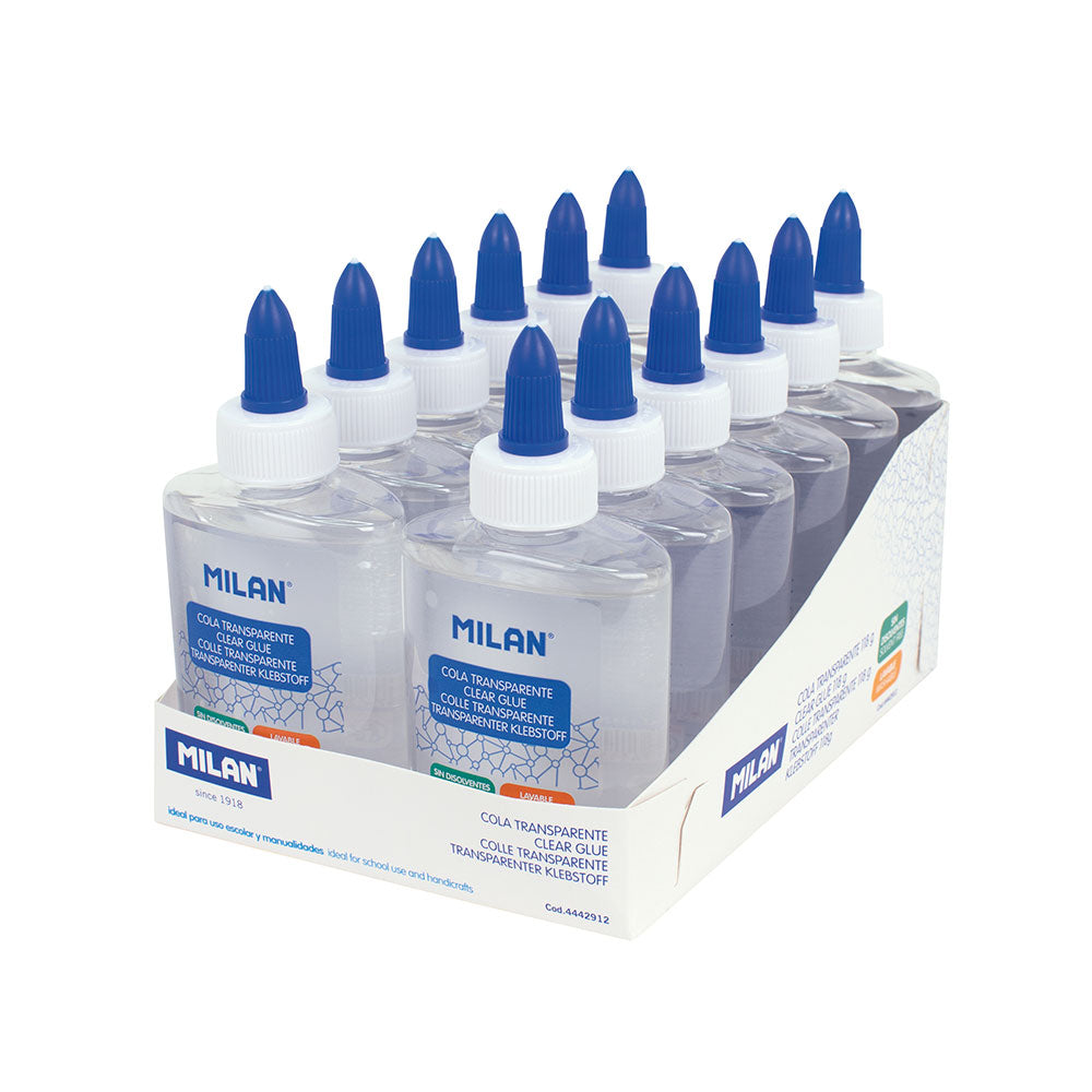 Caixa expositor com 12 tubos de cola transparente 118g milan_0