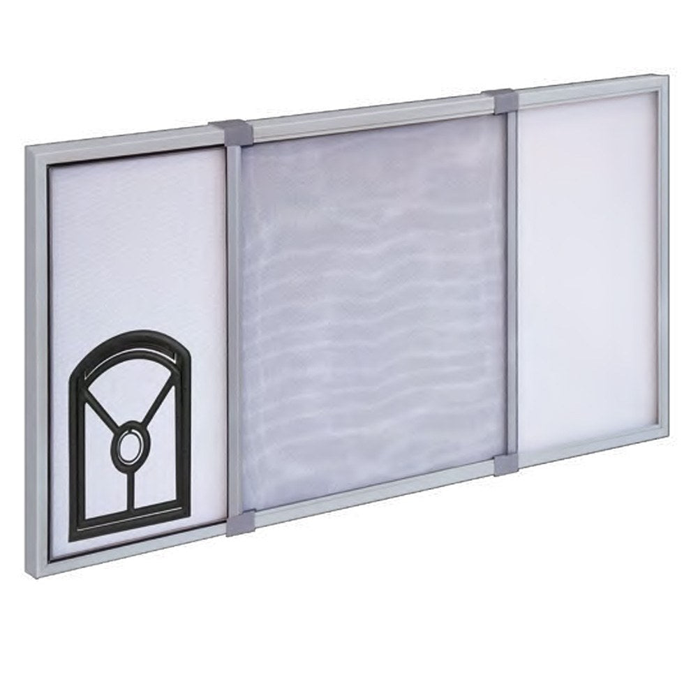 Mosquiteira extensÃvel com porta para gatos para janela e porta, cor branca, 2 peças 70 x 50 cm_0