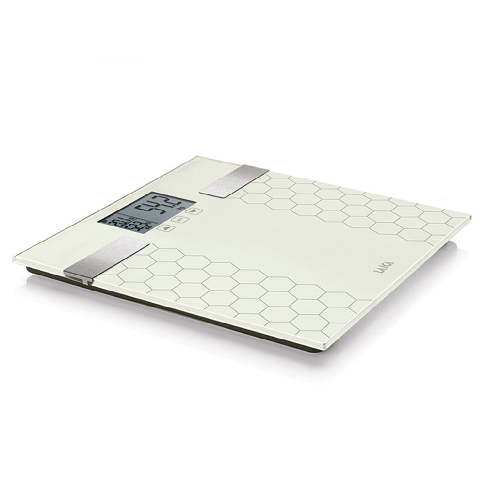 Balança de banho digital com cálculo da composição corporal cor branca 180kg ps5014 laica_0