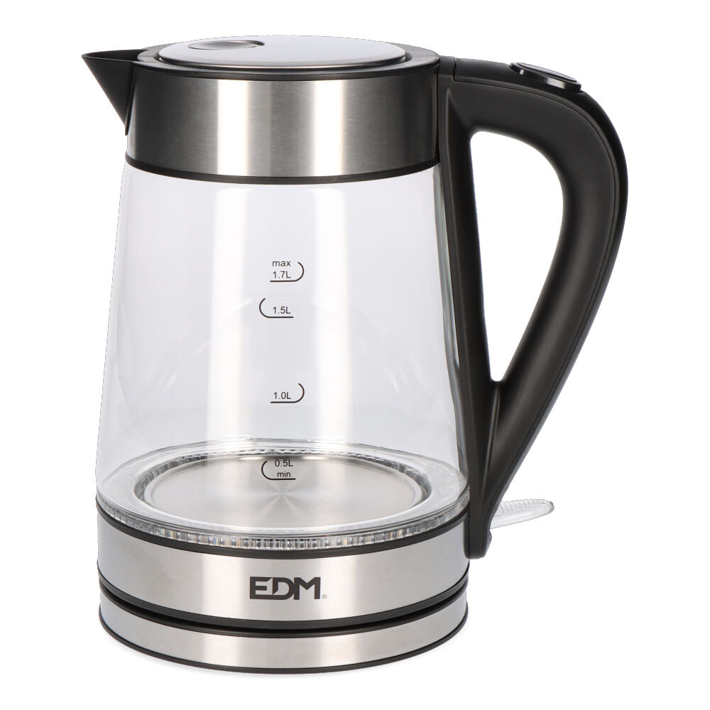 Jarro elétrico de vidro para água 1,7 litros 1850 - 2200w edm_0