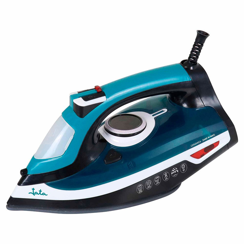 Ferro a vapor 2400 w com base cerâmica, azul e branco_0