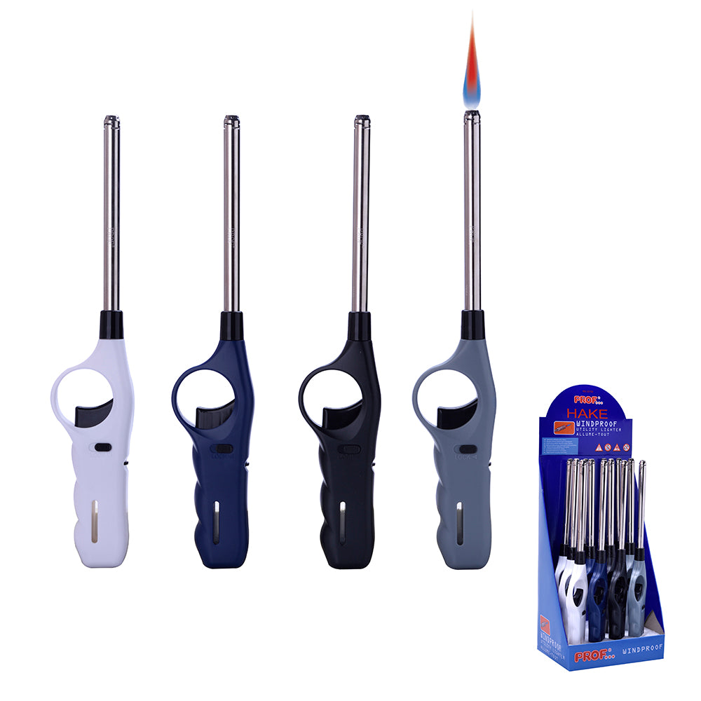 Isqueiro com chama resistente ao vento recarregável 27,5x5x2cm cores variadas euro/u_0