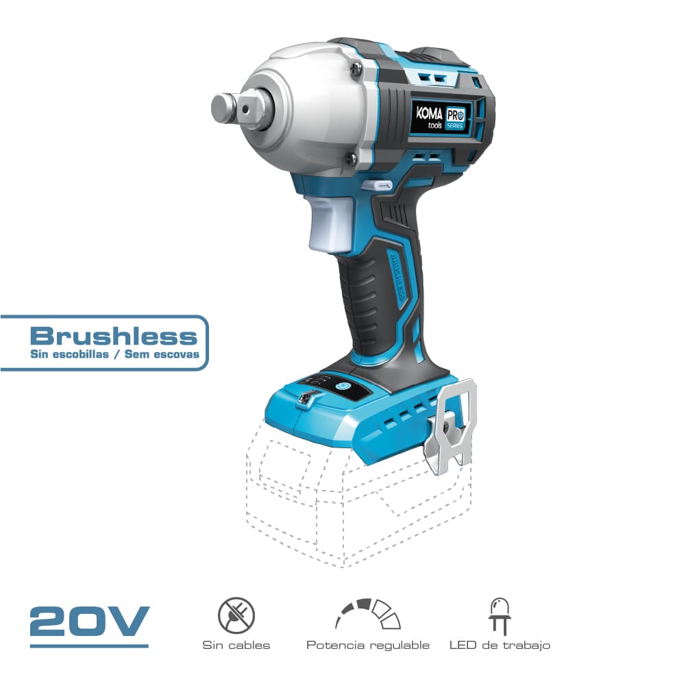 Chave de impacto brushless 450 nm (sem bateria e carregador)_0