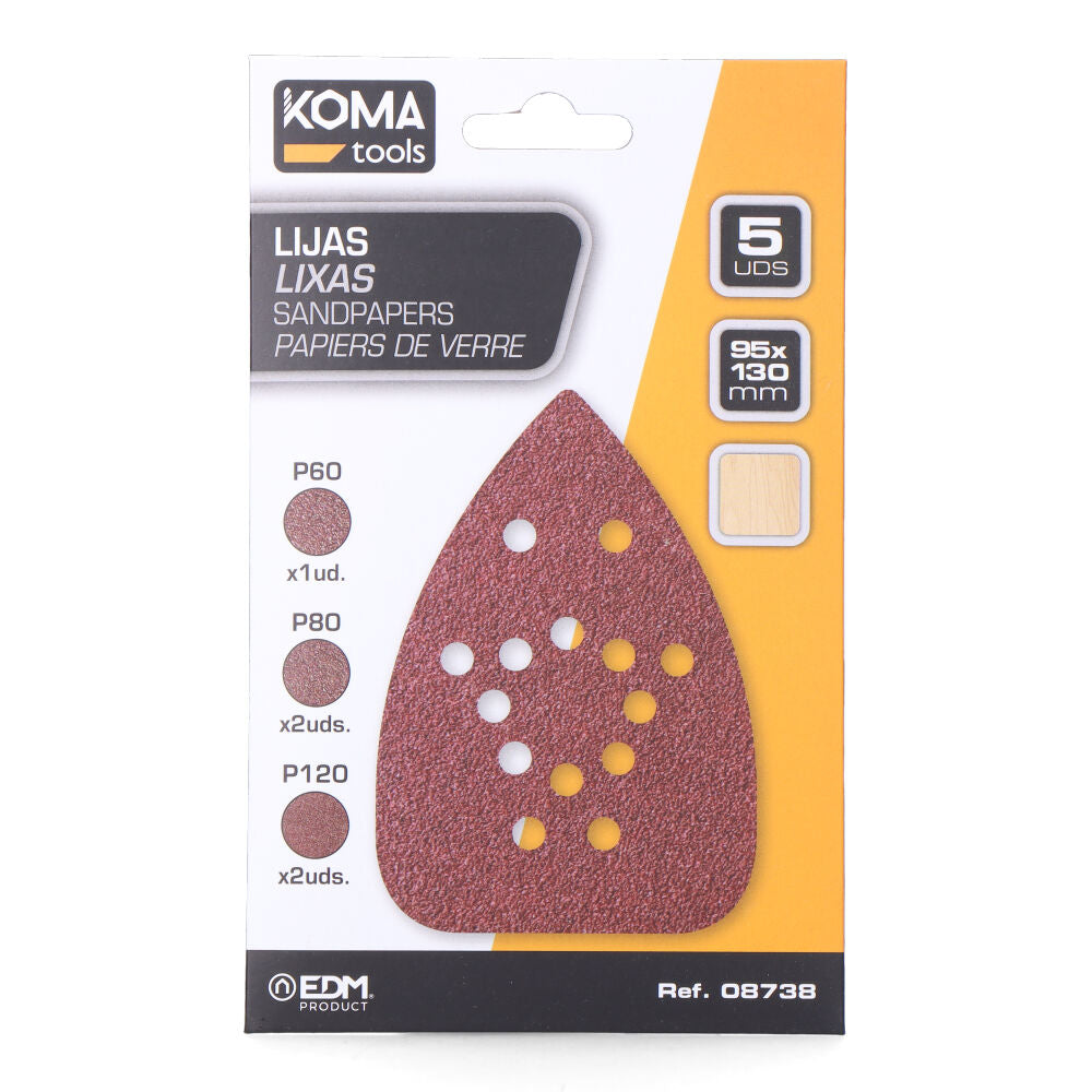 Set 5 lixas para lixadora tipo mouse 08753 koma tools_0