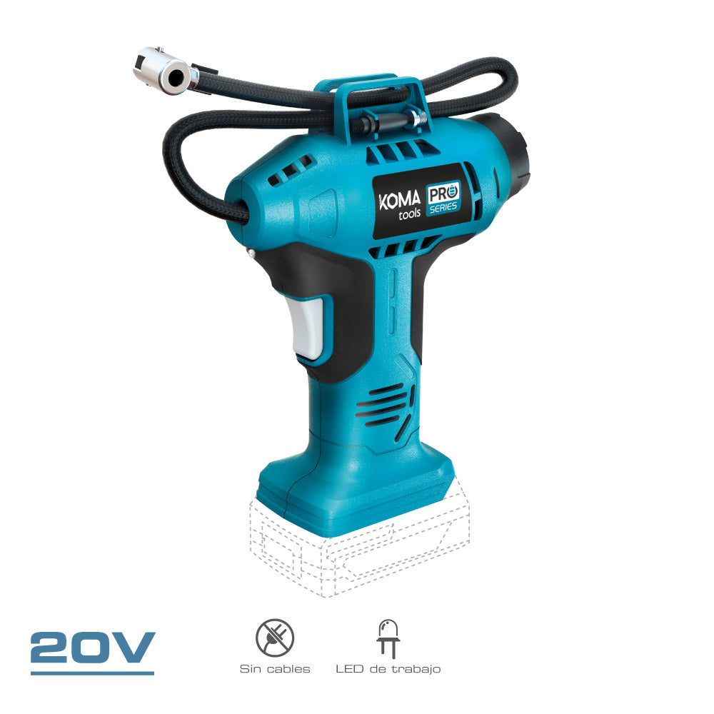 Ccompressor de ar 20 v (sem bateria e carregador) 7,5 x 17,5 x 22,5 cm_0