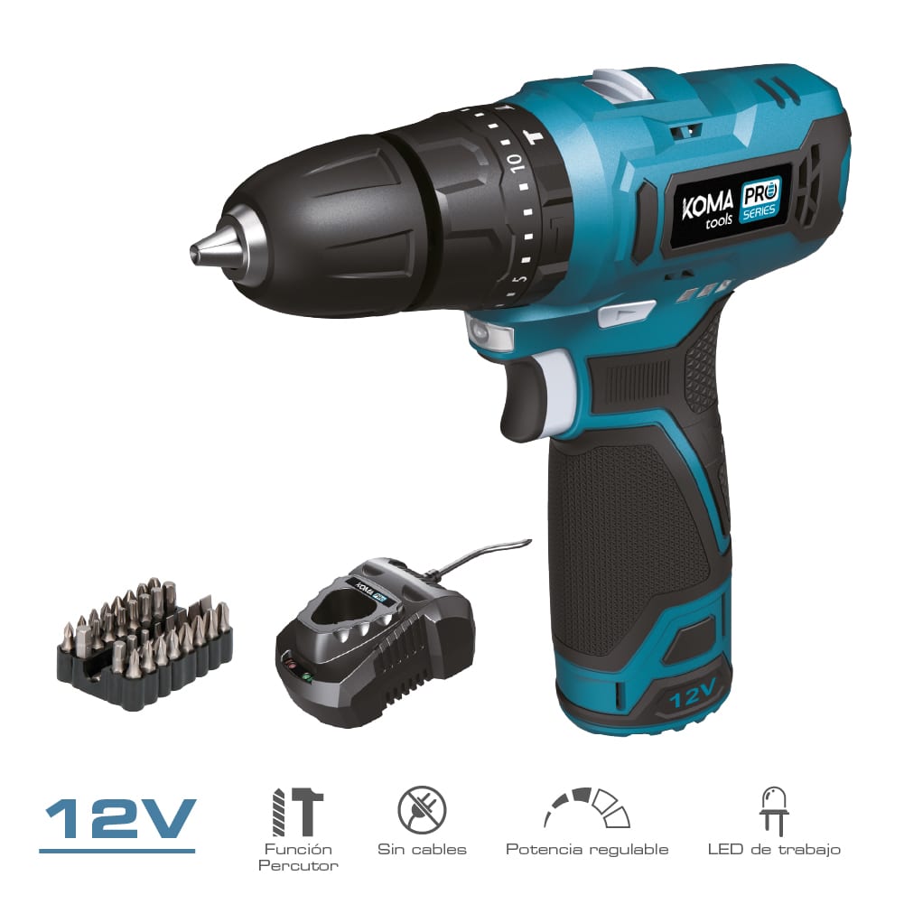 Kit estojo para berbequim de martelo 12v com acessórios, bateria e carregador_0