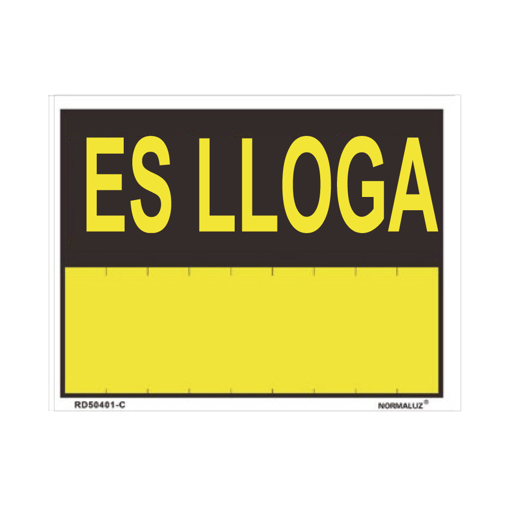 Placa "es lloga" (pvc 0.4mm) 35x45cm normaluz_0
