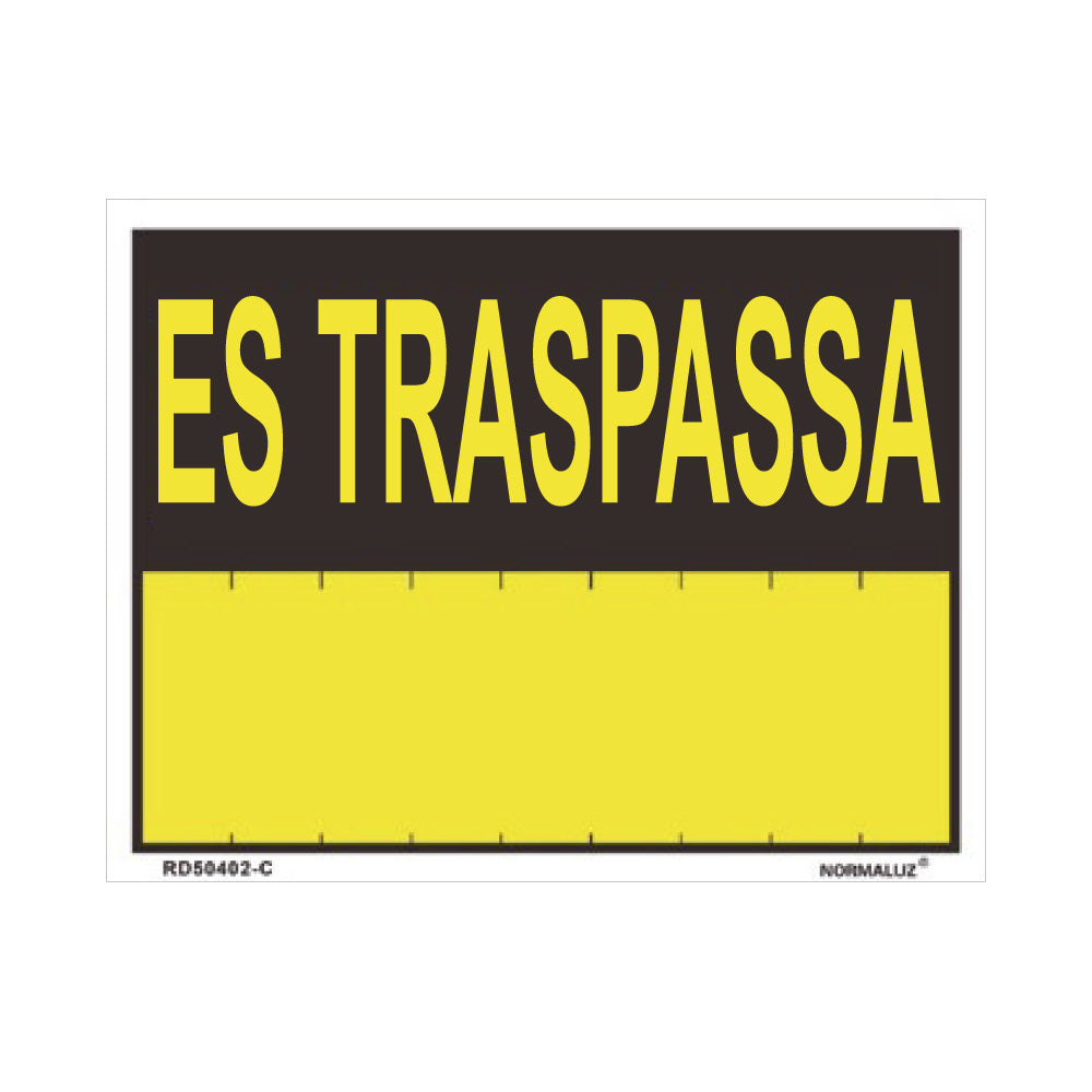 Placa "es traspassa" (pvc 0.4mm) 35x45cm normaluz_0