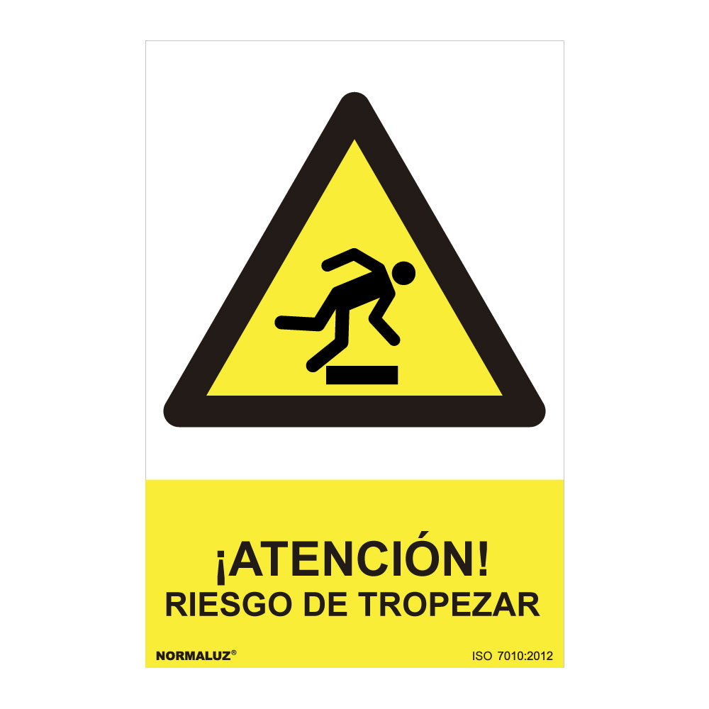 Sinal informativo "atencion riesgo de tropezar" (pvc 0.7mm) 30x40cm normaluz_0