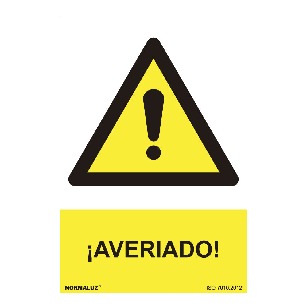 Sinal perigo "averiado" (pvc 0.7mm) 30x40cm normaluz_0