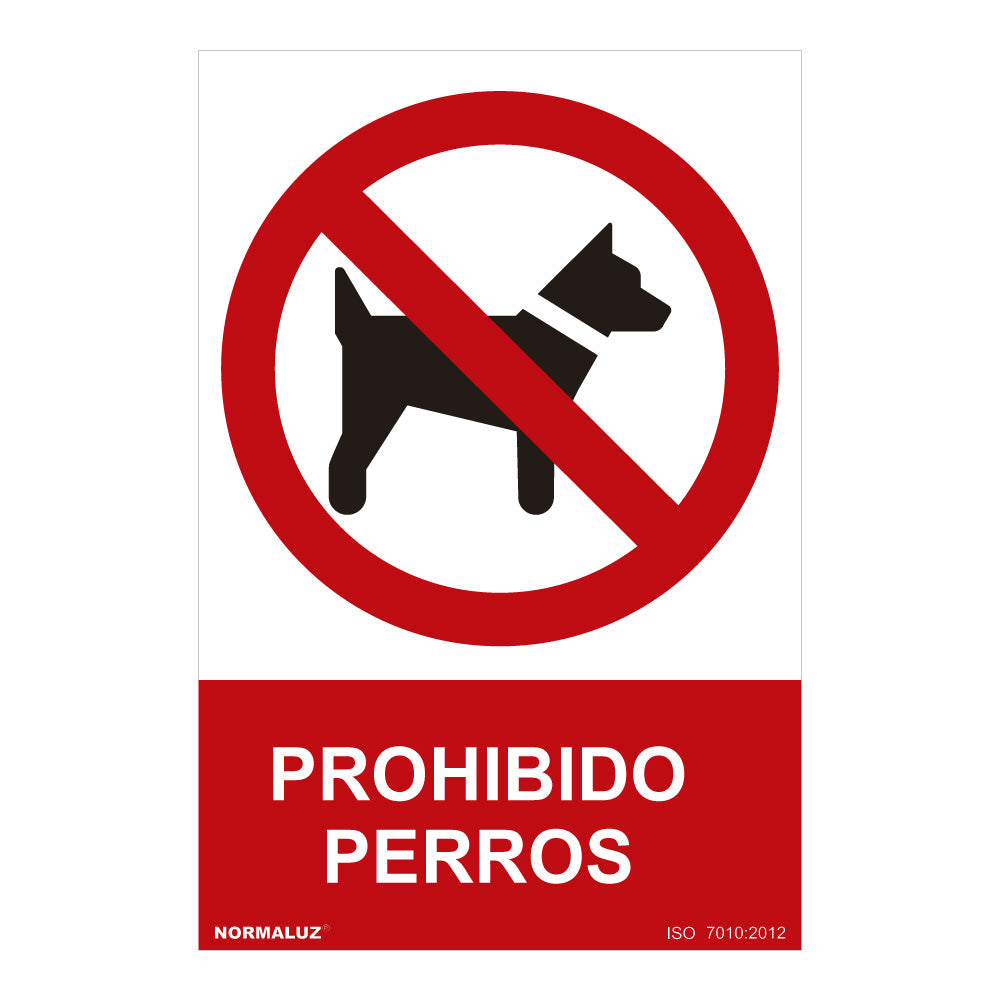 Sinal proibido "prohibido perros" (pvc 0.7mm) 30x40cm normaluz_0