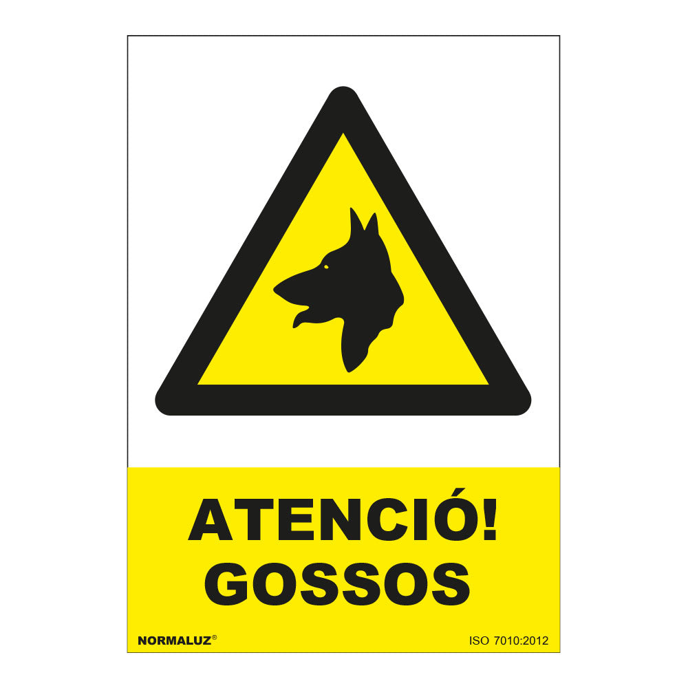 Sinal de atenção cães pvc 0,7mm 210x300mm_0