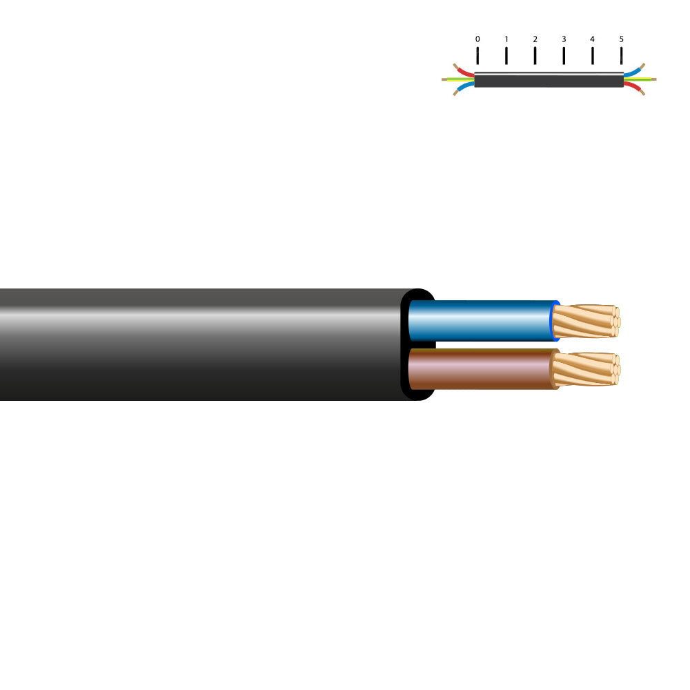 Cabo paralelo h05vvh2-f 2 x 1,00 mm² preto euro/m_0
