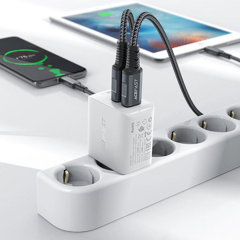 Acefast charger 2x USB 18W QC 3.0, AFC, FCP white (A33 white)_3