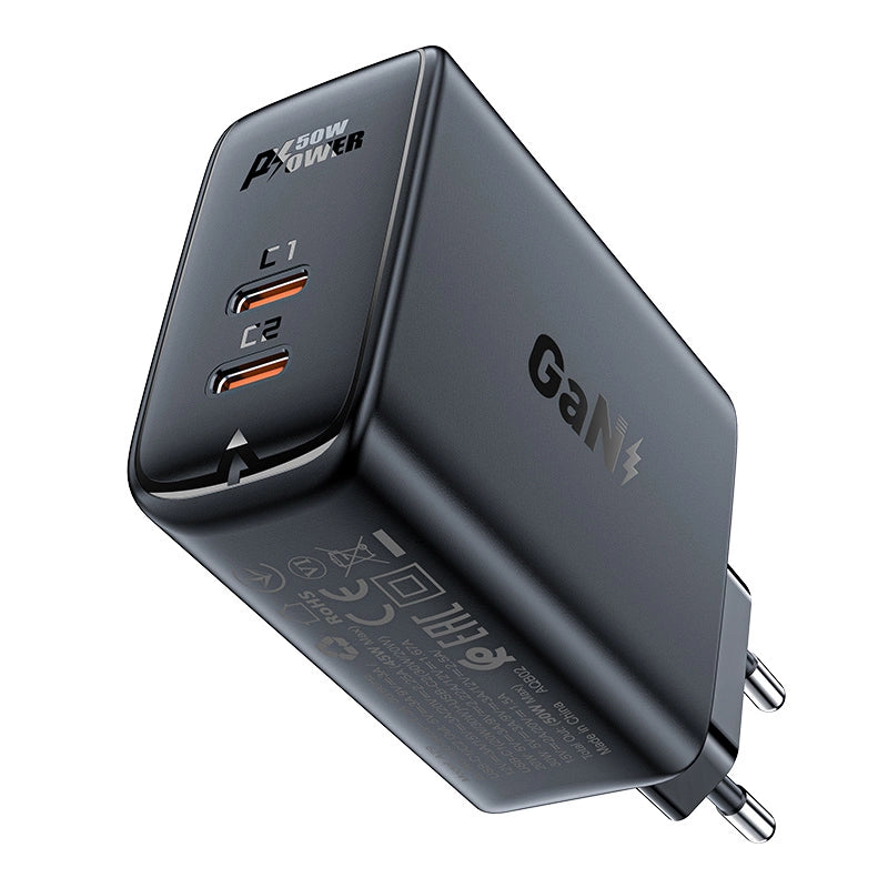 Acefast A29 PD50W GaN (USB-C + USB-C) dual port charger black_1