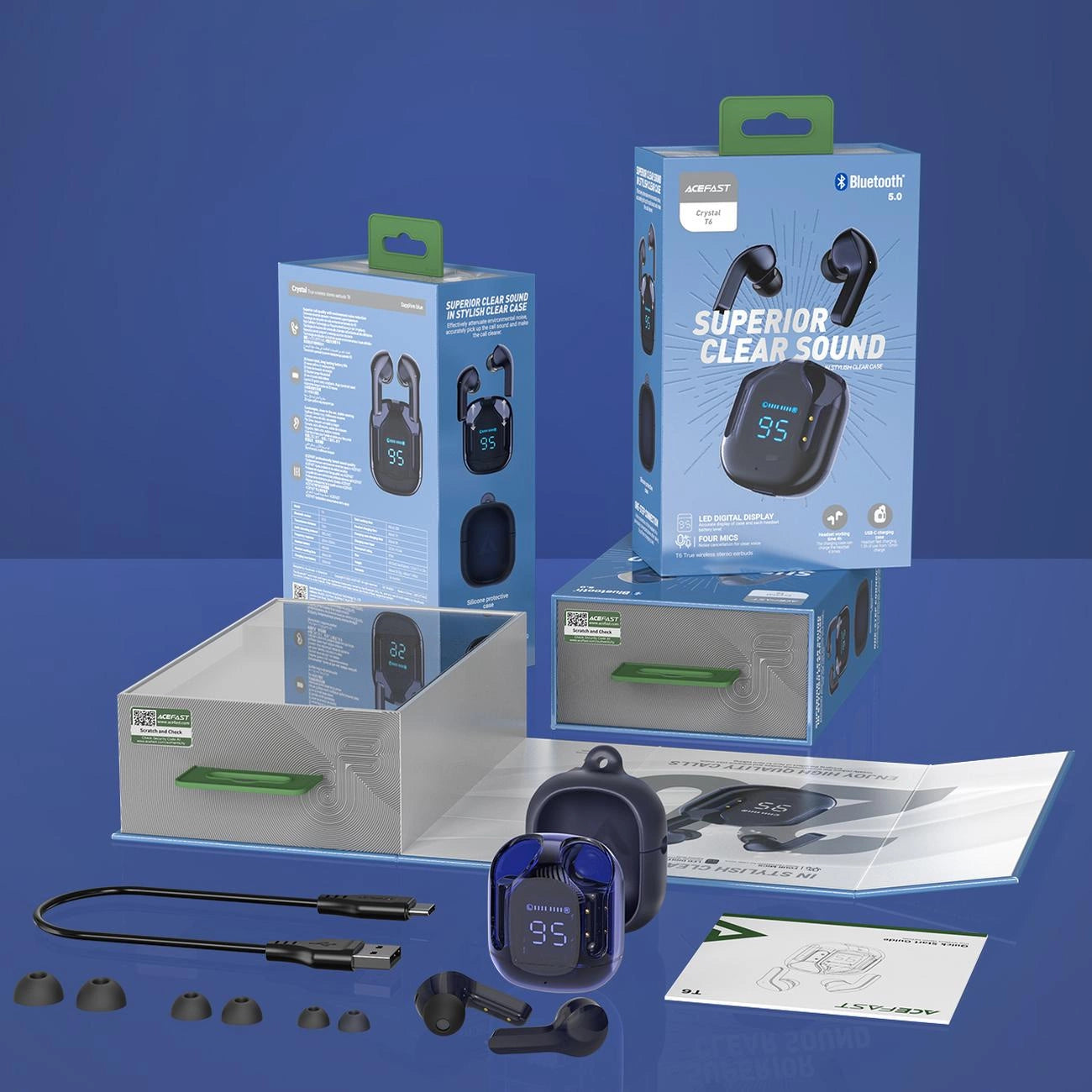 Acefast T6 TWS Bluetooth In-Ear Wireless Headphones - Blue_18