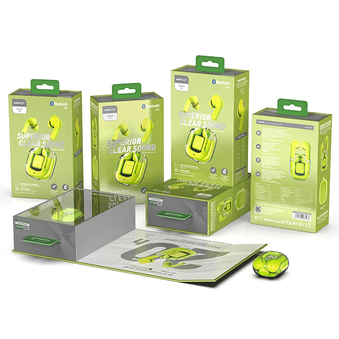 Acefast T6 TWS Bluetooth In-Ear Wireless Headphones - Green_19