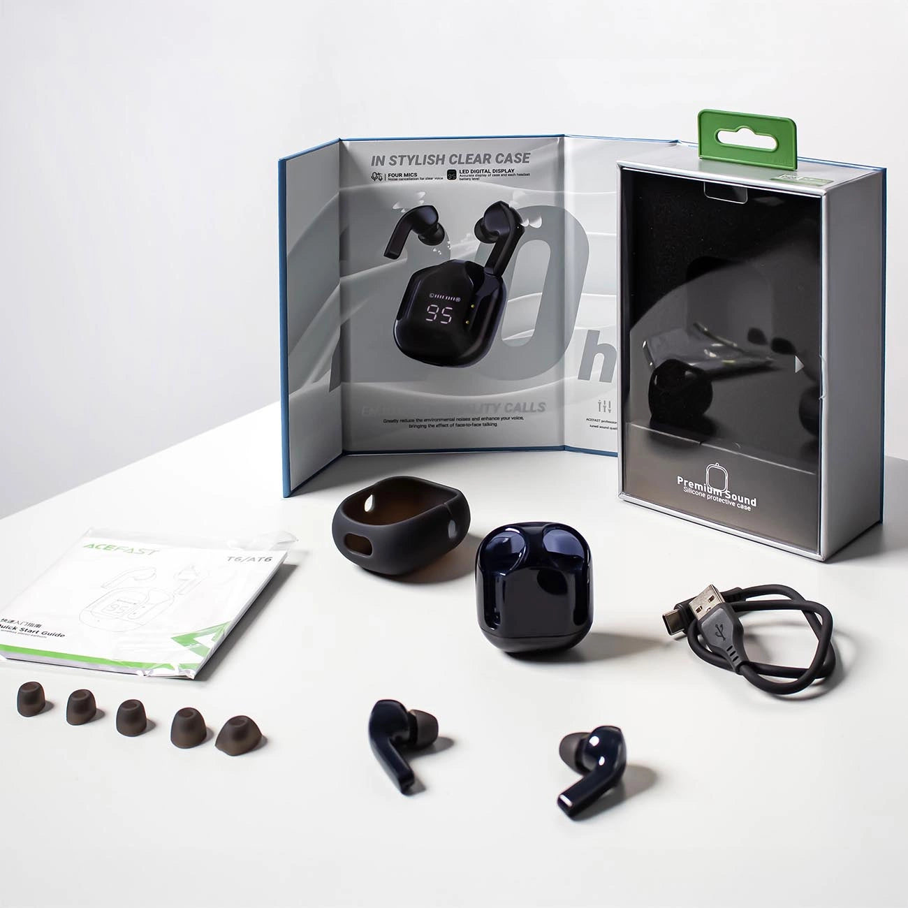 Acefast T6 TWS Bluetooth In-Ear Wireless Headphones - Green_23
