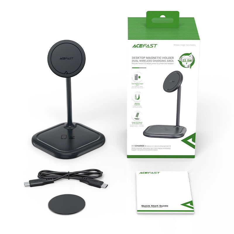 Acefast 15W Qi Wireless Charger for iPhone (with MagSafe) and Apple AirPods Stand Holder Magnetic Holder Gray (E6 gray)_8