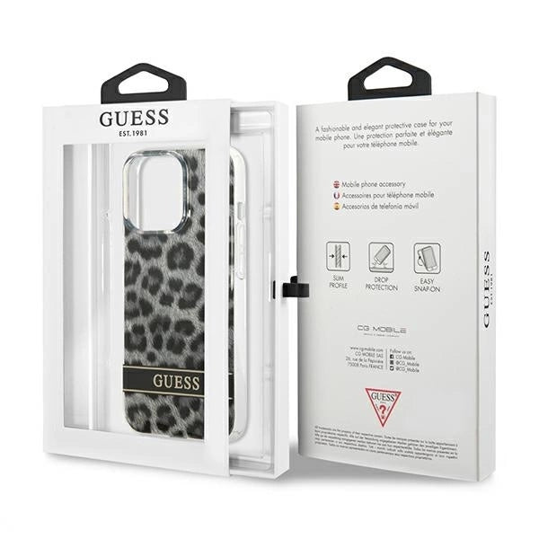 Guess GUHCP13LHSLEOK iPhone 13 Pro / 13 6.1" grey/grey hardcase Leopard_7