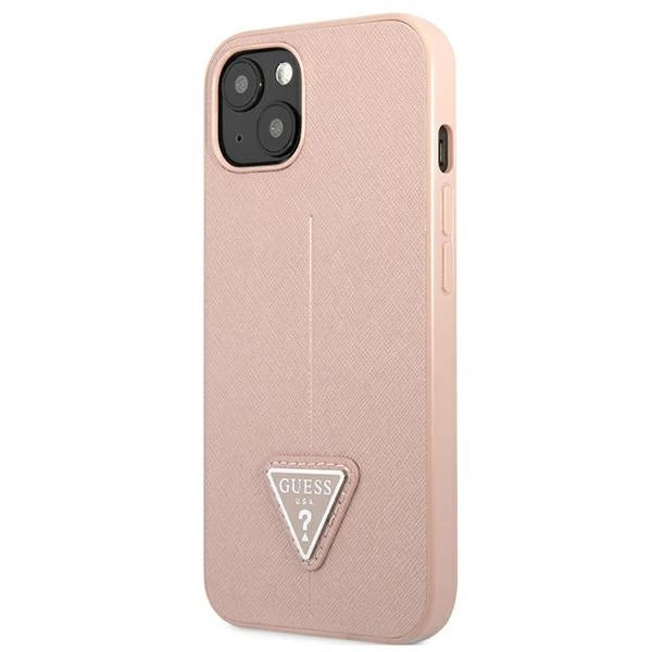 Guess GUHCP13SPSATLP iPhone 13 mini 5.4" pink/pink hardcase SaffianoTriangle Logo_1