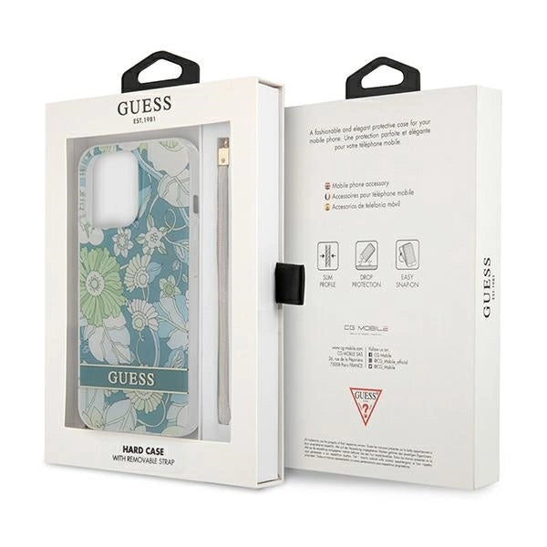 Guess GUHCP13XHFLSN iPhone 13 Pro Max 6.7" green/green hardcase Flower Strap_7