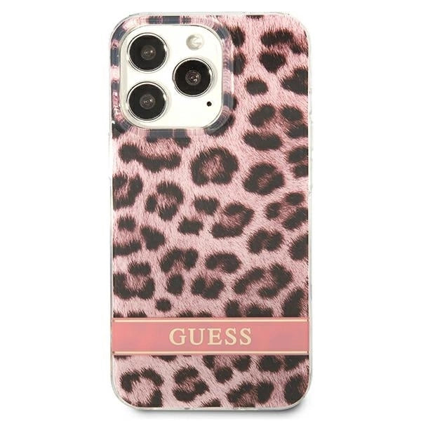 Guess GUHCP13XHSLEOP iPhone 13 Pro Max 6.7" pink/pink hardcase Leopard_2