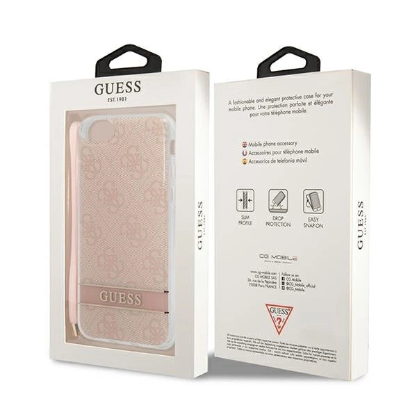 Guess GUOHCI8H4STP iPhone SE 2022 / SE 2020 / 7/ 8 pink/pink hardcase 4G Print Strap_7