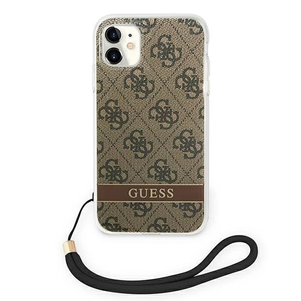 Guess GUOHCN61H4STW iPhone 11 brown/brown hardcase 4G Print Strap_2