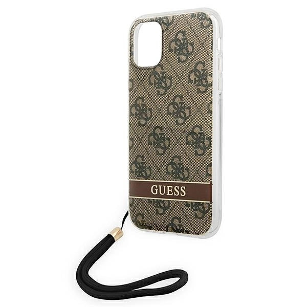 Guess GUOHCN61H4STW iPhone 11 brown/brown hardcase 4G Print Strap_5