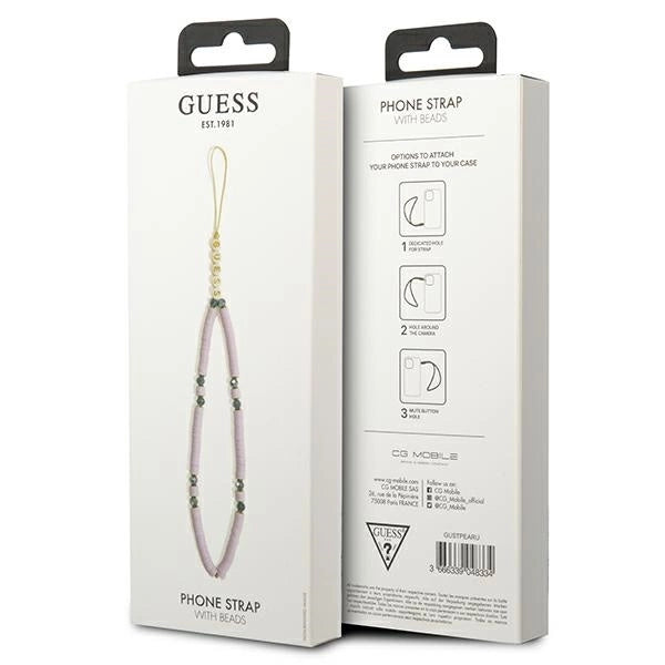 Guess pendant GUSTPEARU Phone Strap lilac/lilac Heishi Beads_2