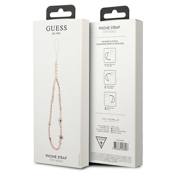 Guess pendant GUSTSHPP Phone Strap pink/pink Beads Shell_2