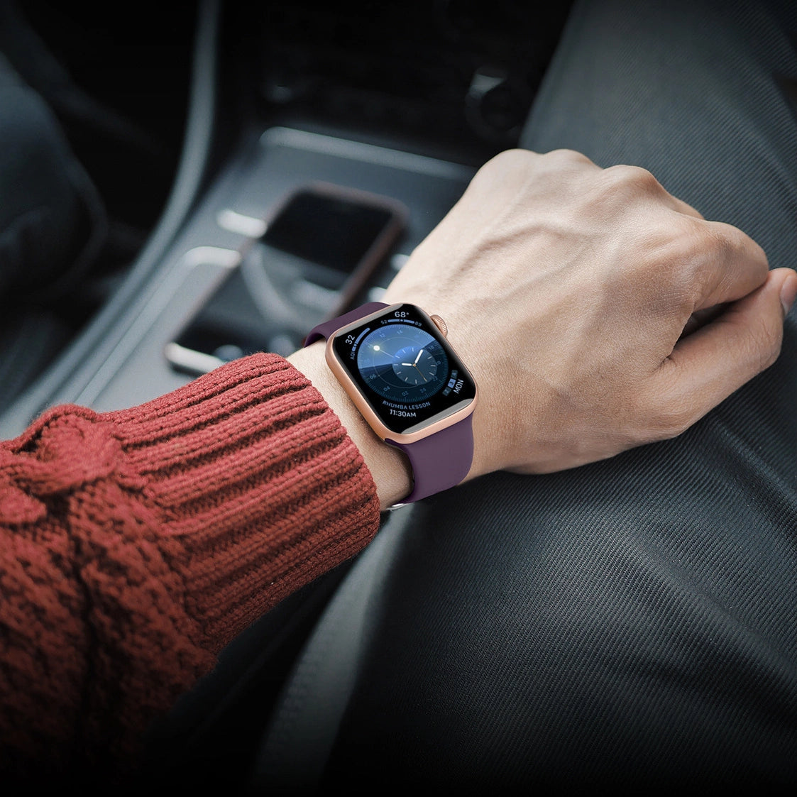 Silicone Strap APS for Apple Watch 42/44/45mm Strap Watch Bracelet - Black_3
