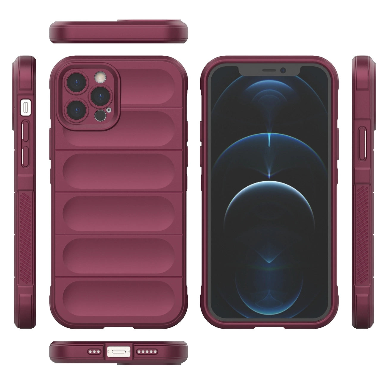 Magic Shield Case for iPhone 12 Pro flexible armored burgundy cover_5