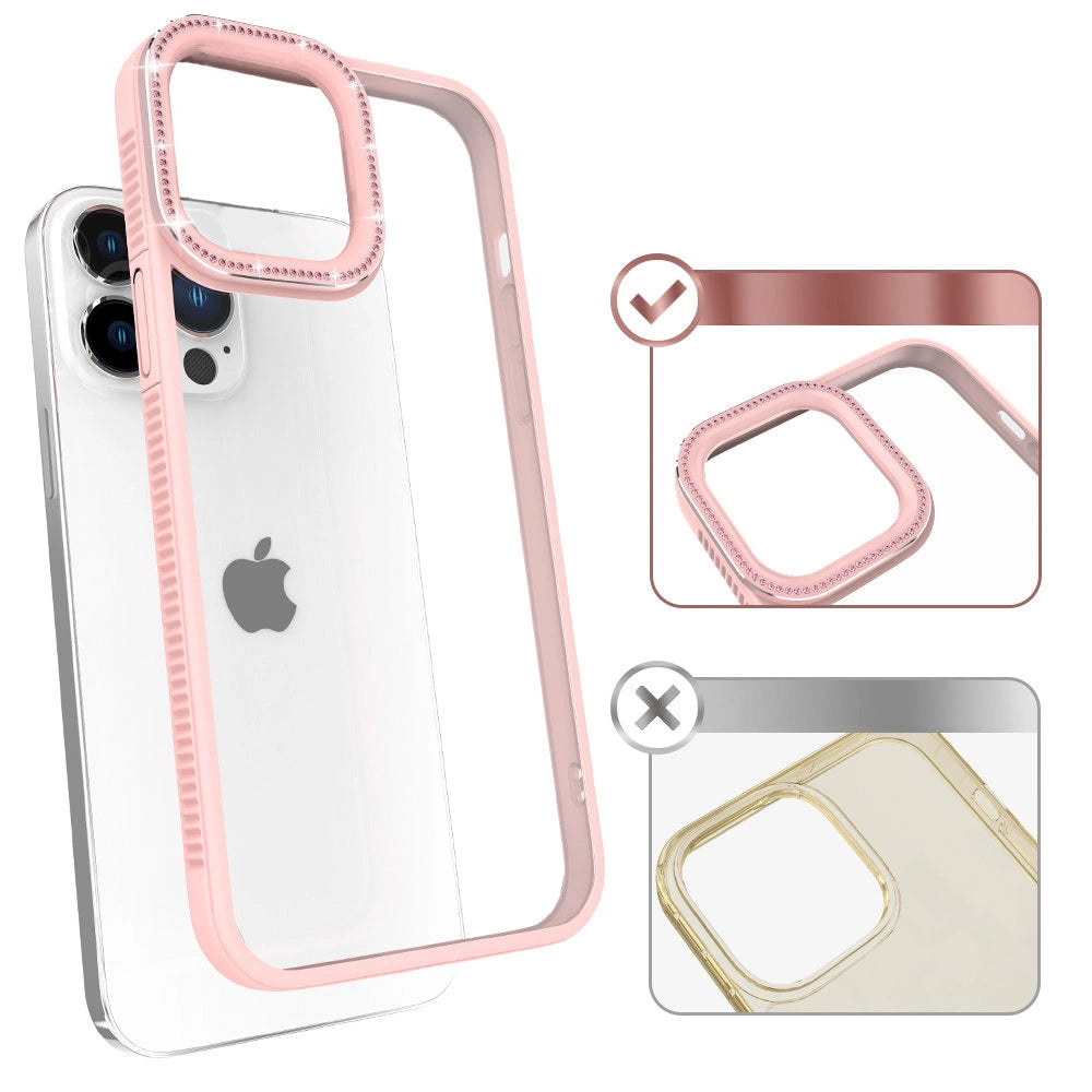 Kingxbar Sparkle Series case iPhone 13 Pro with crystals back cover pink_6