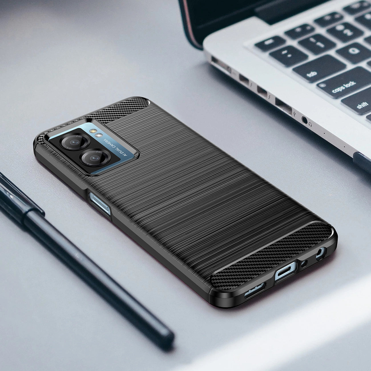 Carbon Case for Xiaomi Poco F4 5G flexible silicone carbon cover black_13