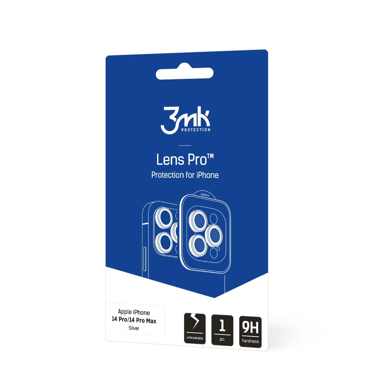 Camera Glass for iPhone 14 Pro Max / 14 Pro 9H for 3mk Lens Protection Pro Series Lens - Silver_3
