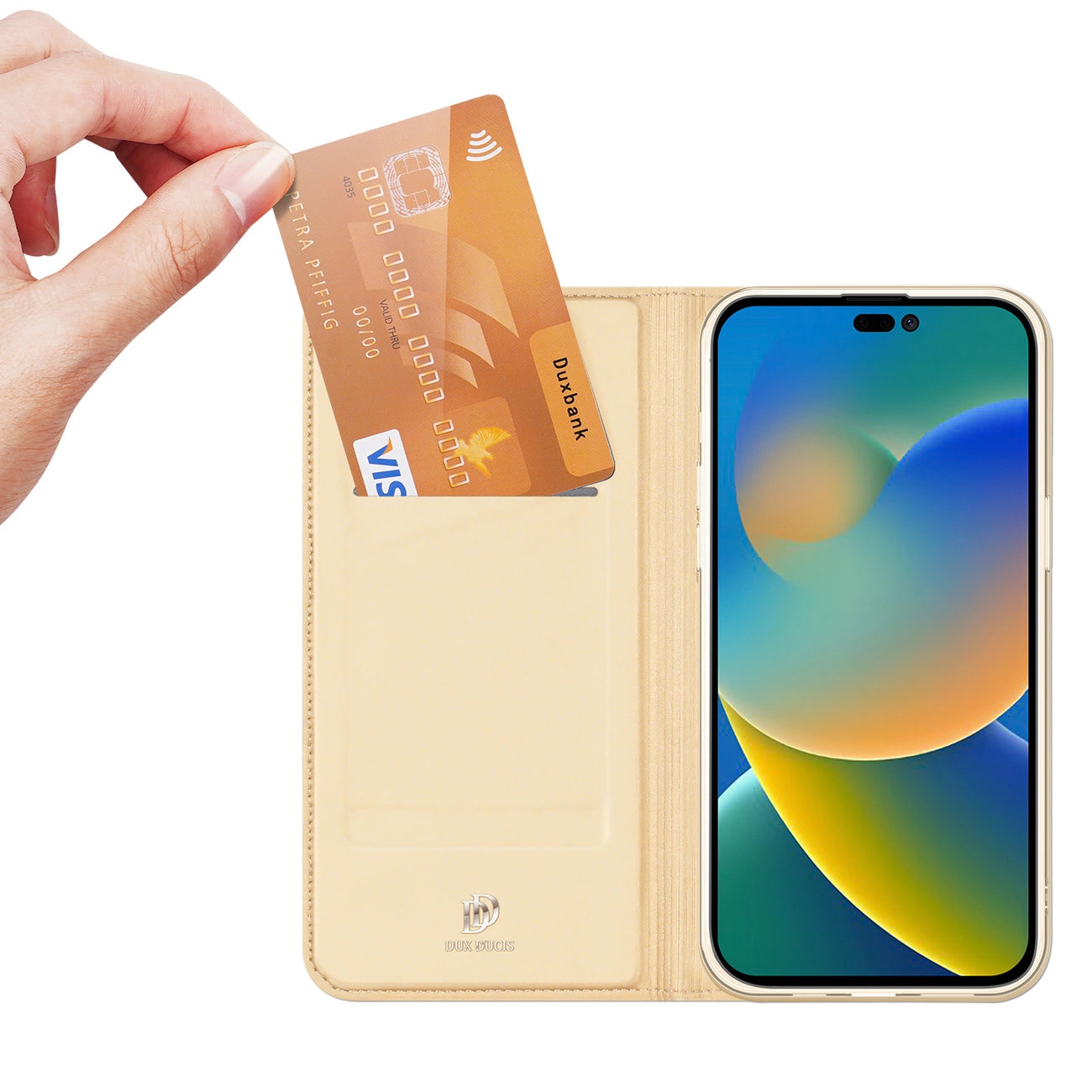 Dux Ducis Skin Pro Holster Flip Cover for iPhone 14 Pro gold_1