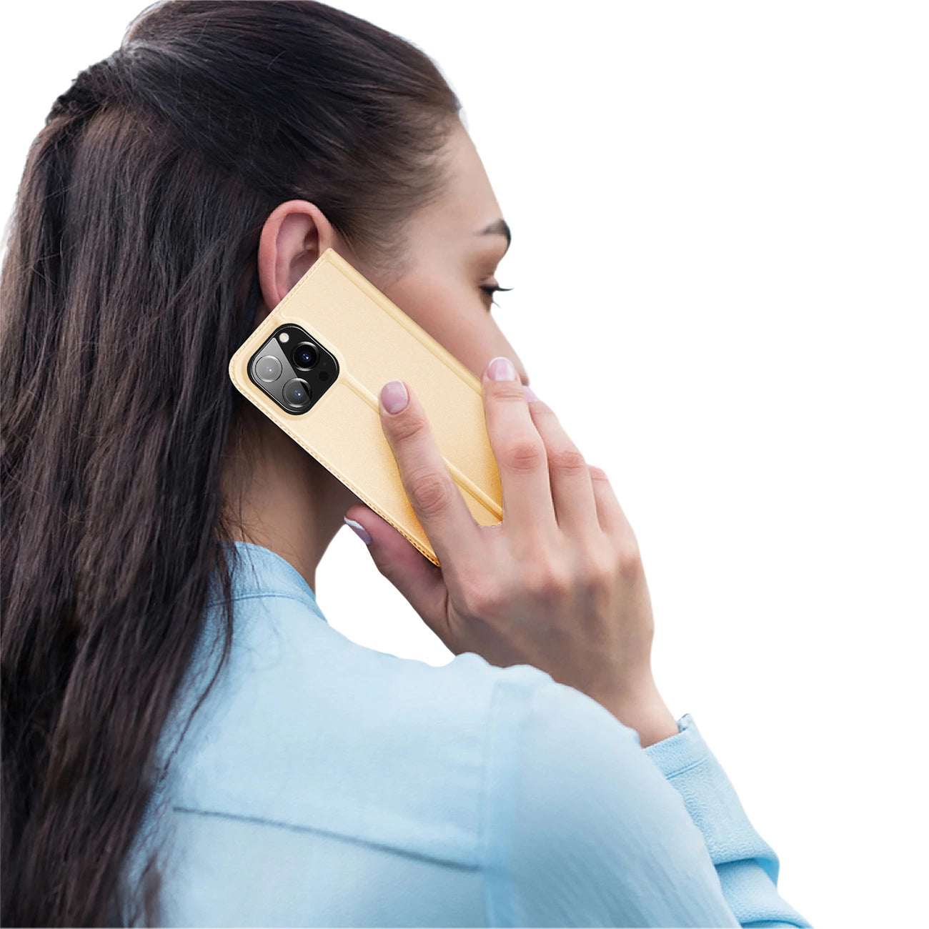 Dux Ducis Skin Pro Holster Flip Cover for iPhone 14 Pro gold_7