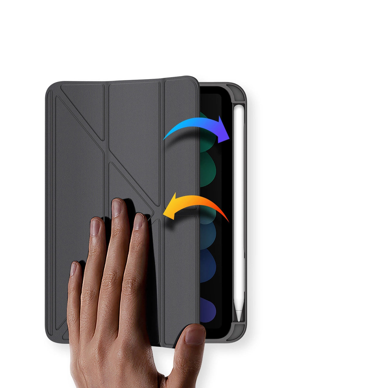 Dux Ducis Magi case for iPad mini 2021 smart cover with stand and storage for Apple Pencil gray_8
