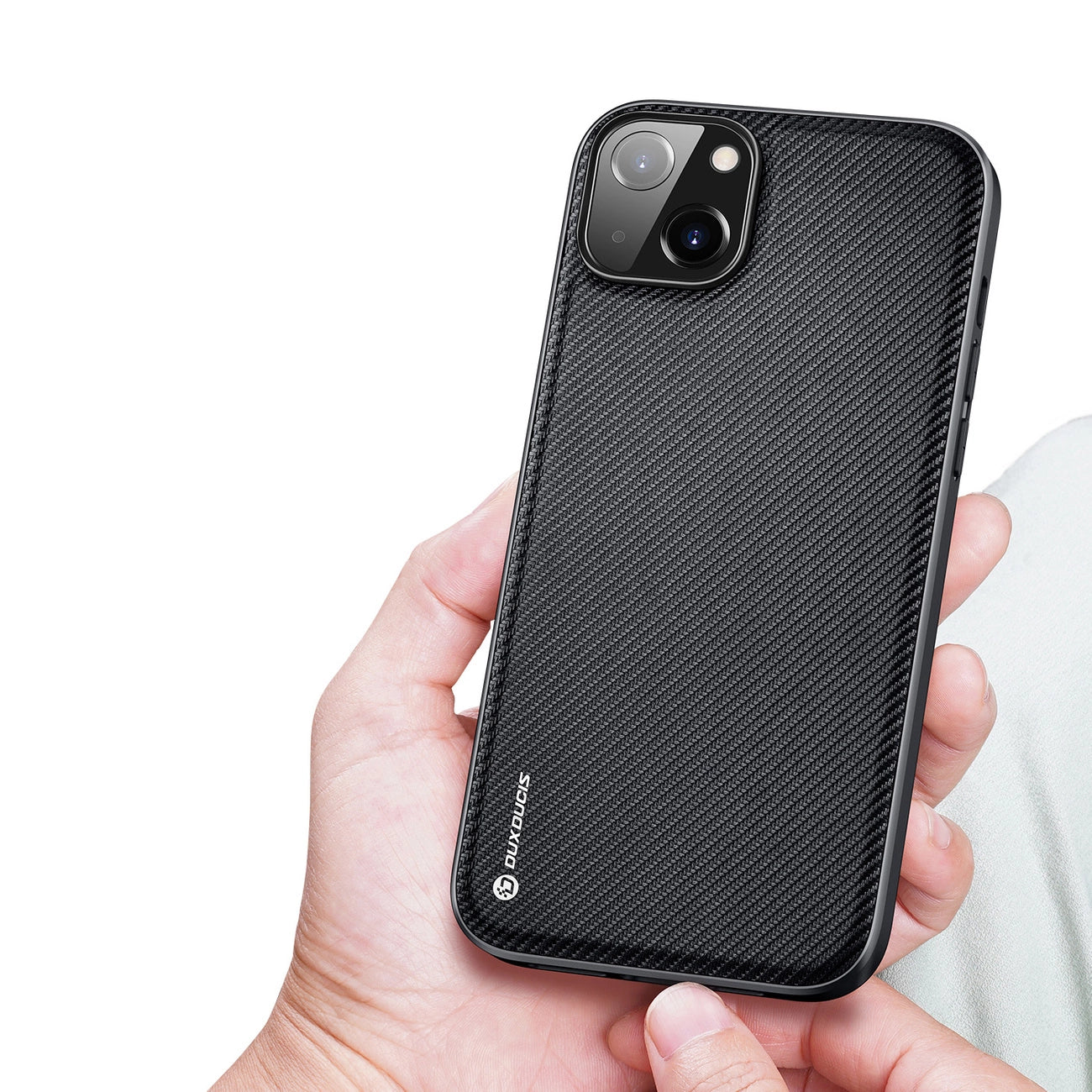 Dux Ducis Fino case cover nylon covered iPhone 14 Plus black_3