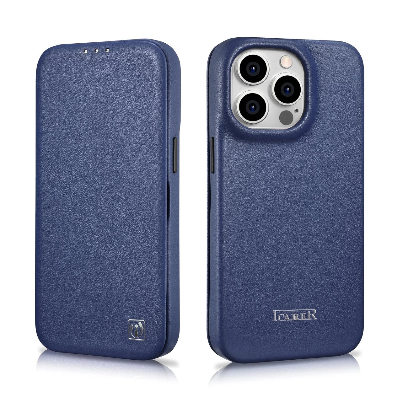iCarer CE Premium Leather Folio Case iPhone 14 Pro Magnetic Flip Leather Folio Case MagSafe Blue (WMI14220714-BU)_27